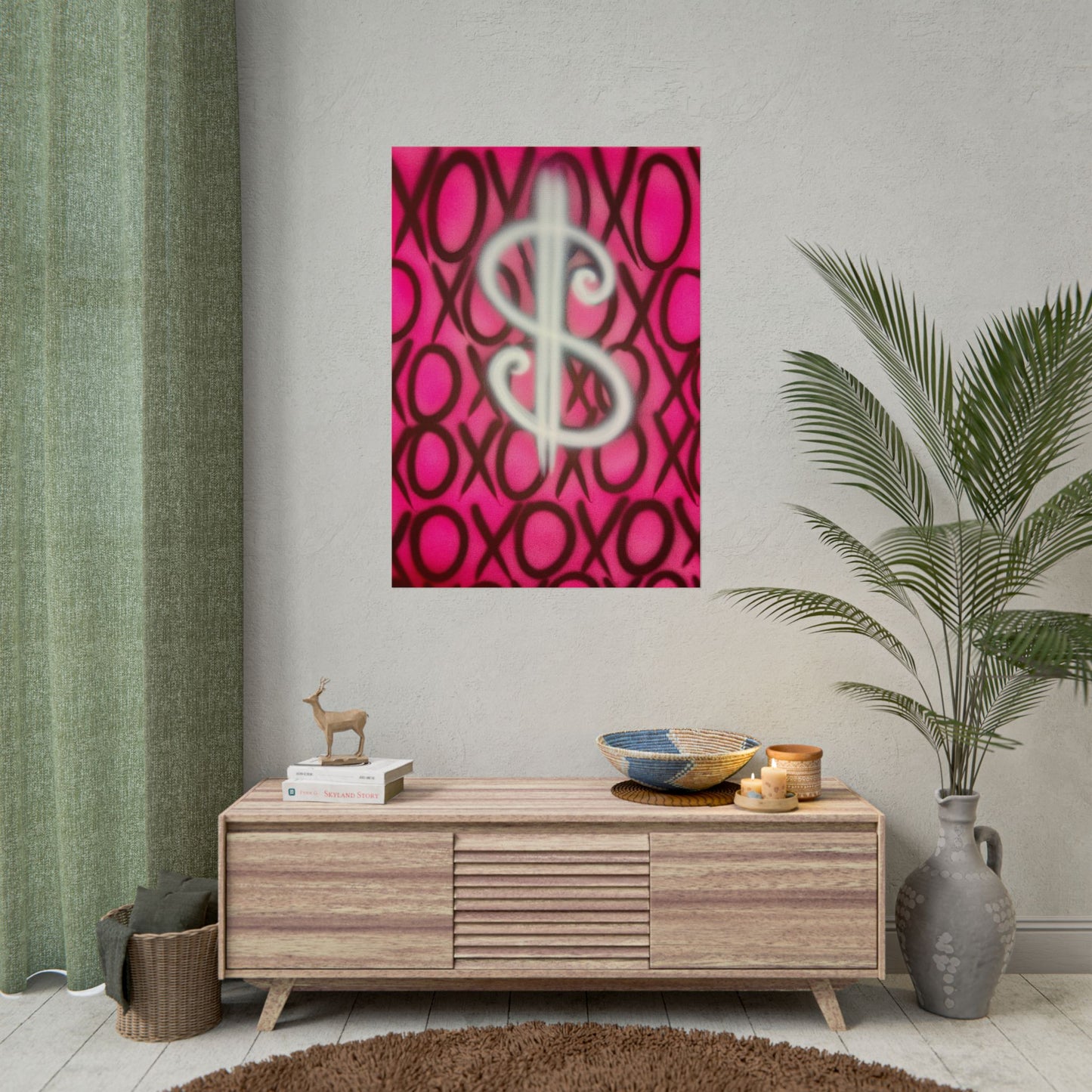 "money dream$" airbrush rolled print