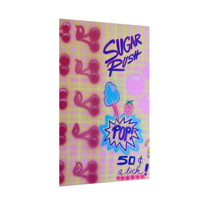 "sugar rush" airbrush rolled print