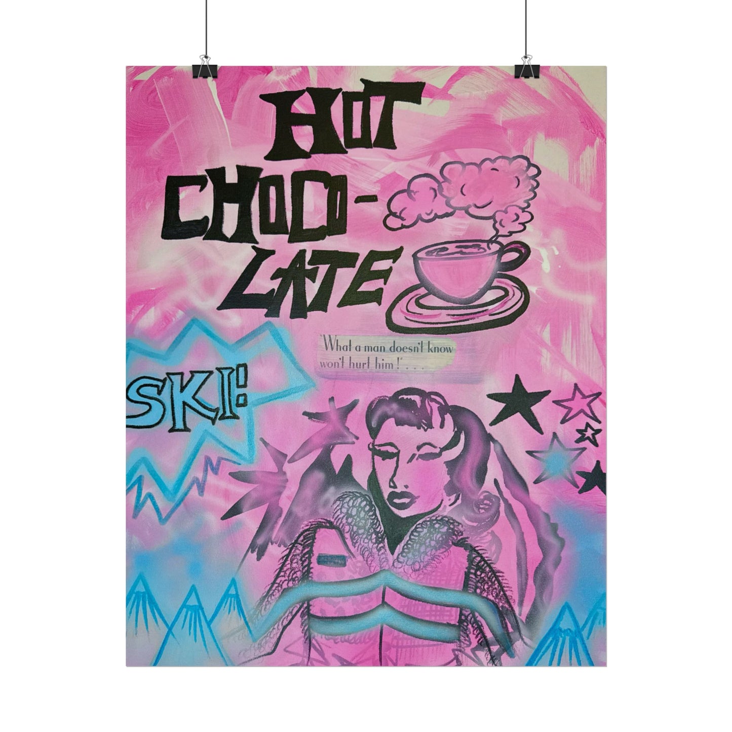 "avant le ski" airbrush rolled print