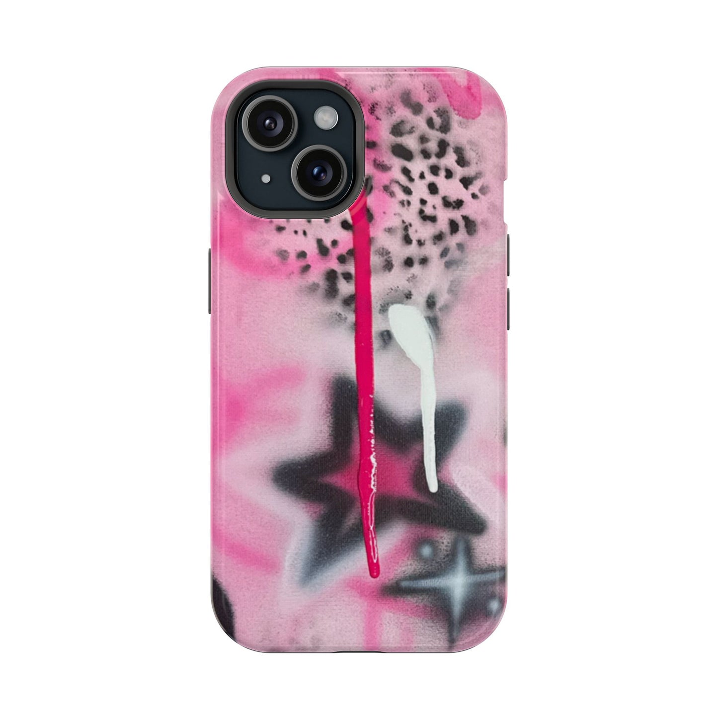 MagSafe "pink cheetah" airbrush iPhone case