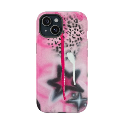 MagSafe "pink cheetah" airbrush iPhone case