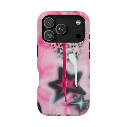 MagSafe "pink cheetah" airbrush iPhone case