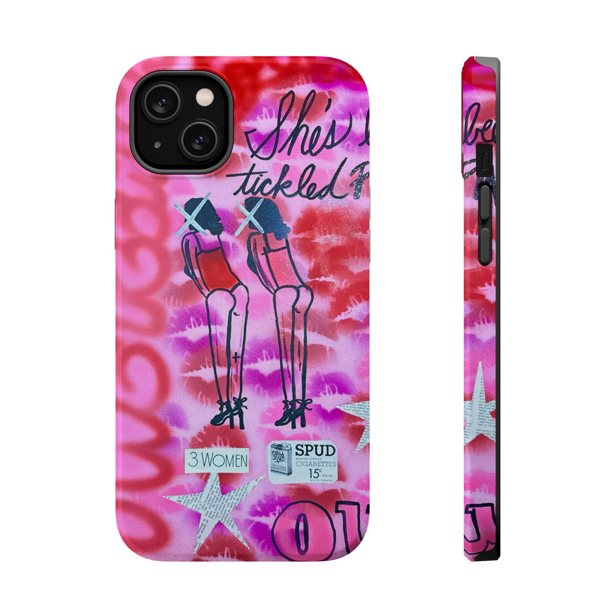 MagSafe "tickled pink" airbrush iPhone case