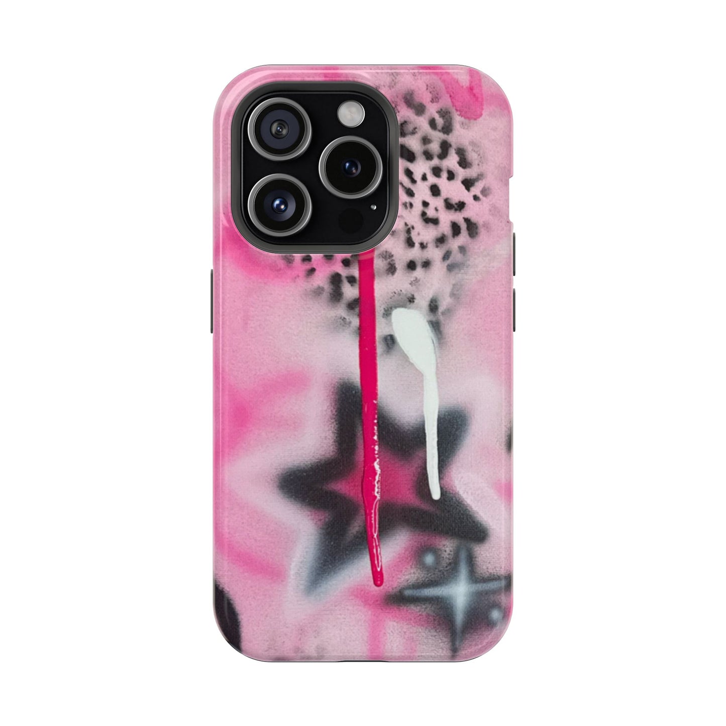 MagSafe "pink cheetah" airbrush iPhone case