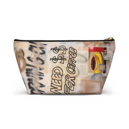 "need $$ for coffee" airbrush makeup pouch