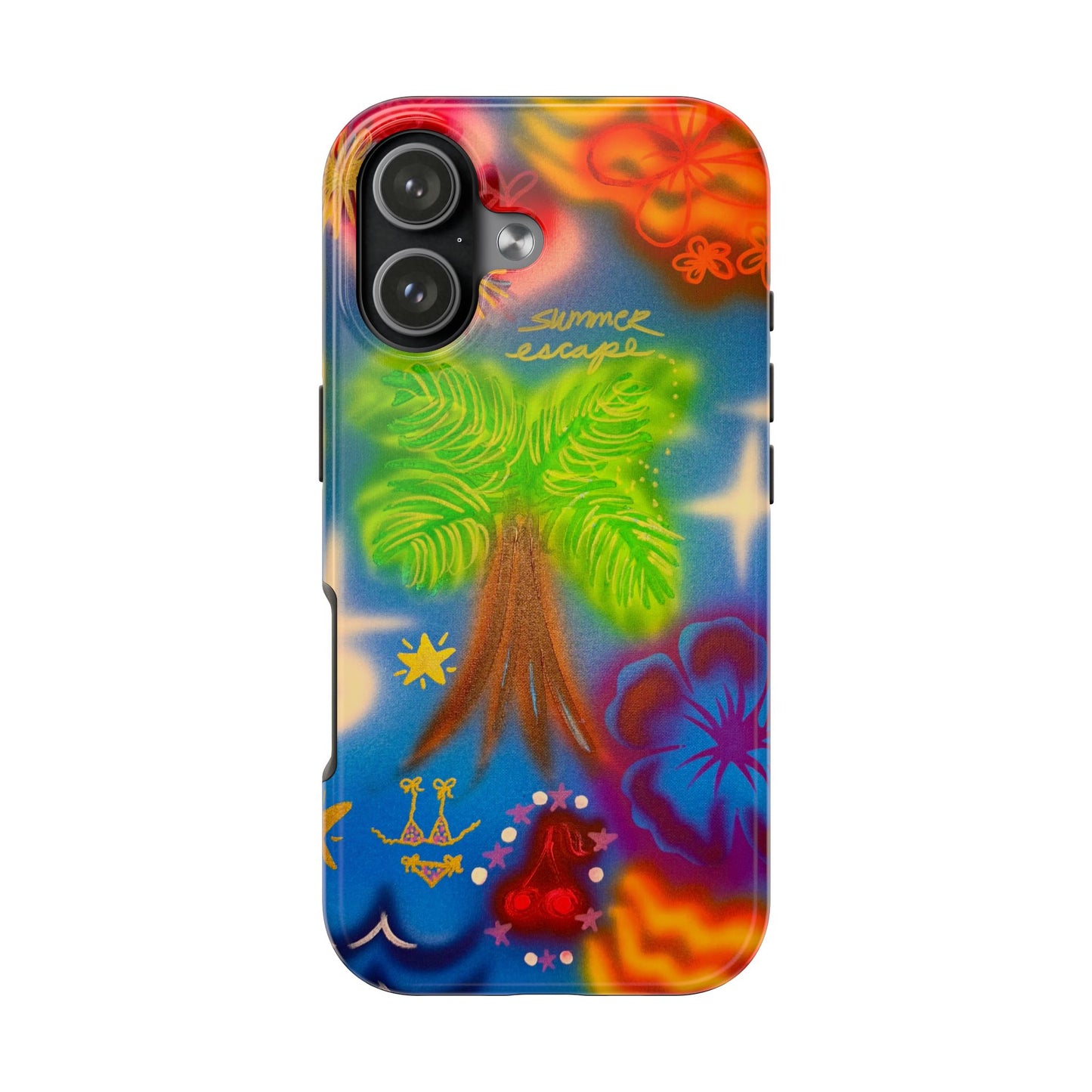"neon blue palms" airbrush iPhone case