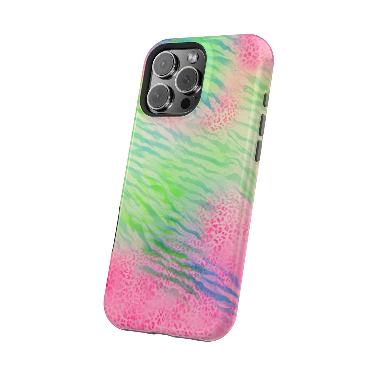 MagSafe "teal cheetah" airbrush iPhone case