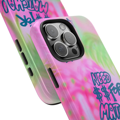 "need $$ for matcha" airbrush iPhone case