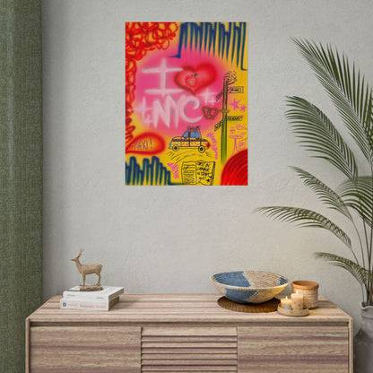 "in the city" airbrush rolled print