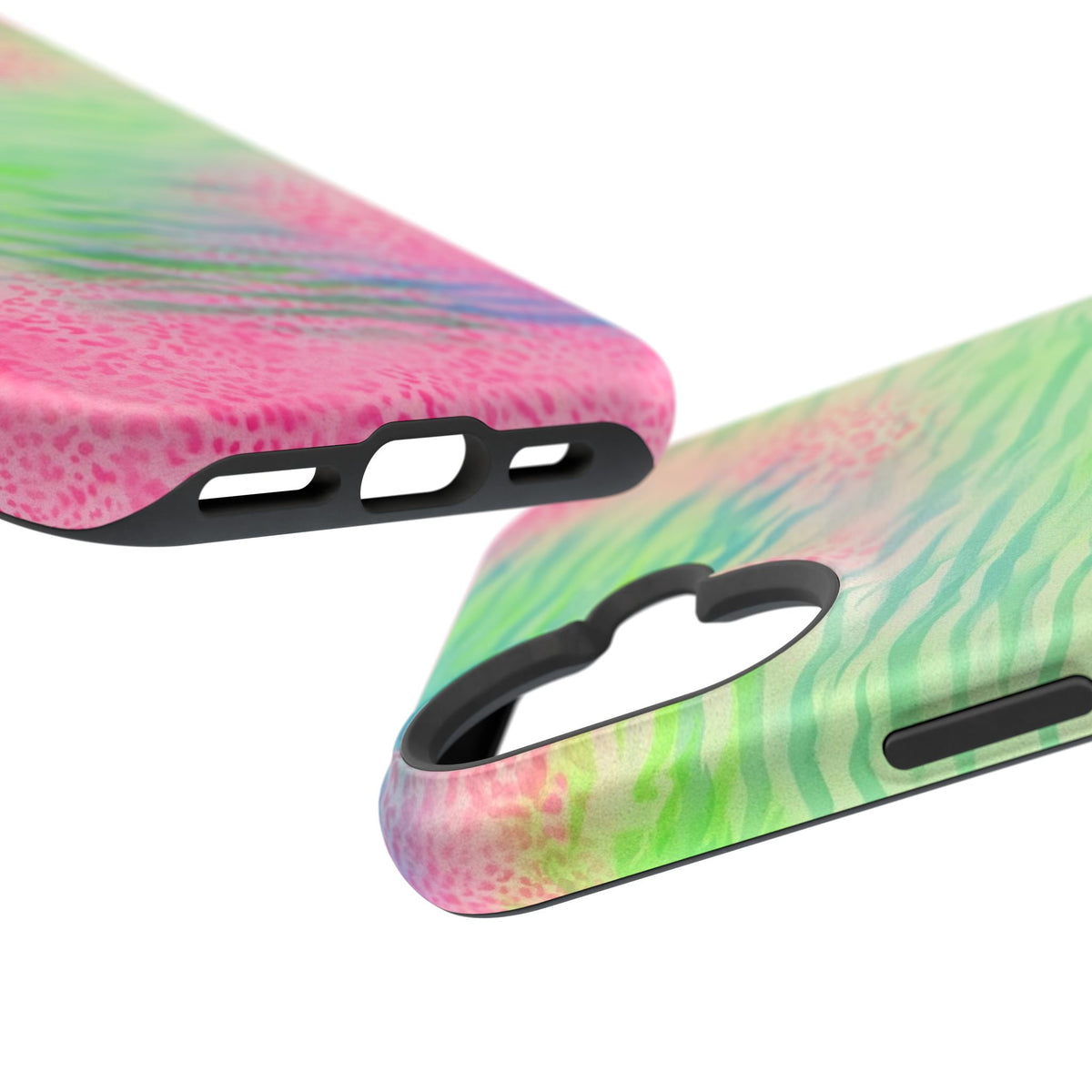 MagSafe "teal cheetah" airbrush iPhone case