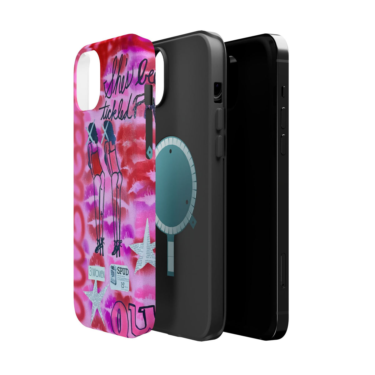 MagSafe "tickled pink" airbrush iPhone case