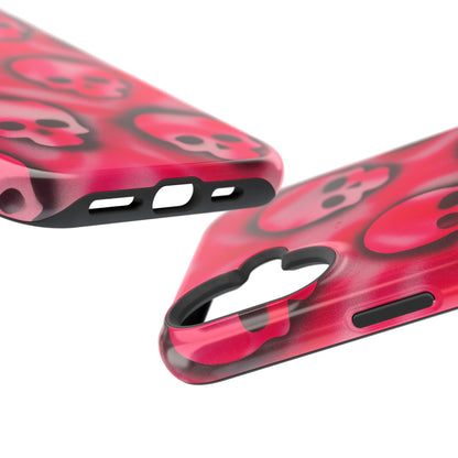 MagSafe "pink skully" airbrush iPhone case