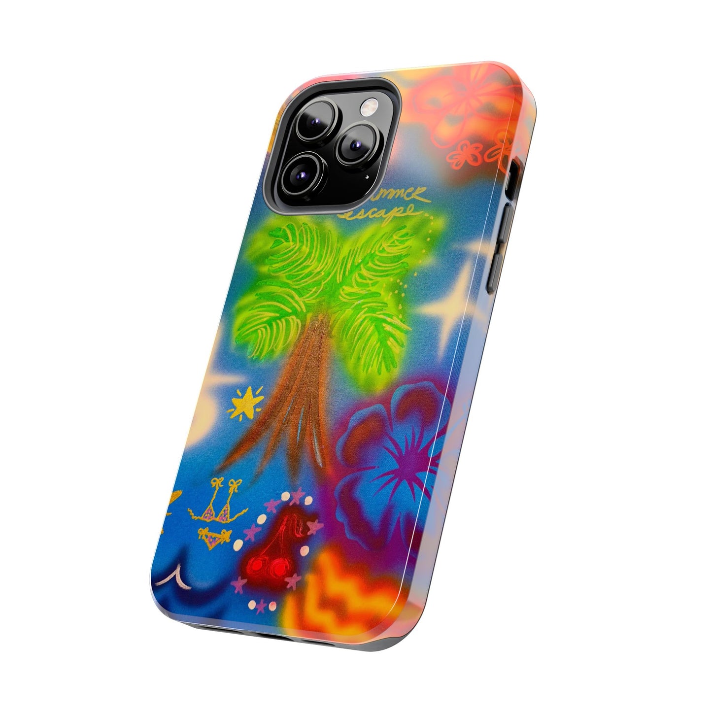 "neon blue palms" airbrush iPhone case