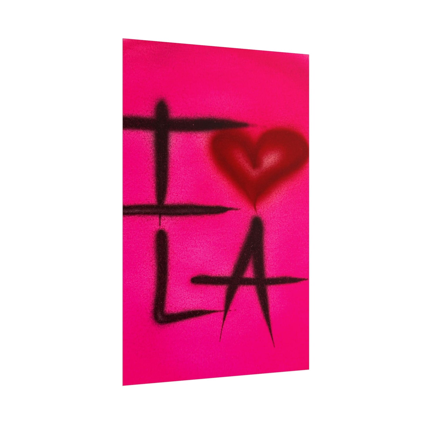 "i <3 LA" airbrush rolled print