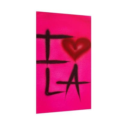 "i <3 LA" airbrush rolled print