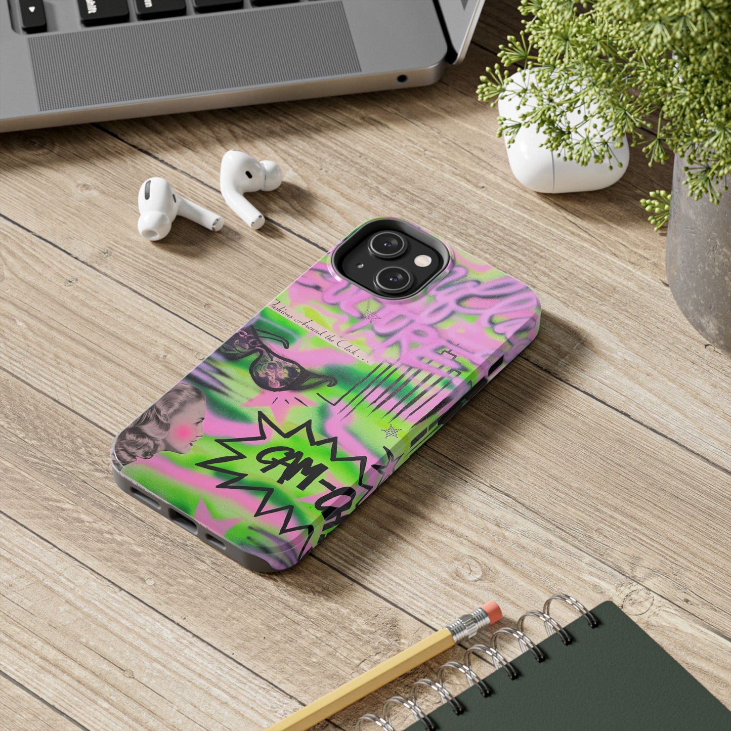 "green camo" airbrush iPhone case