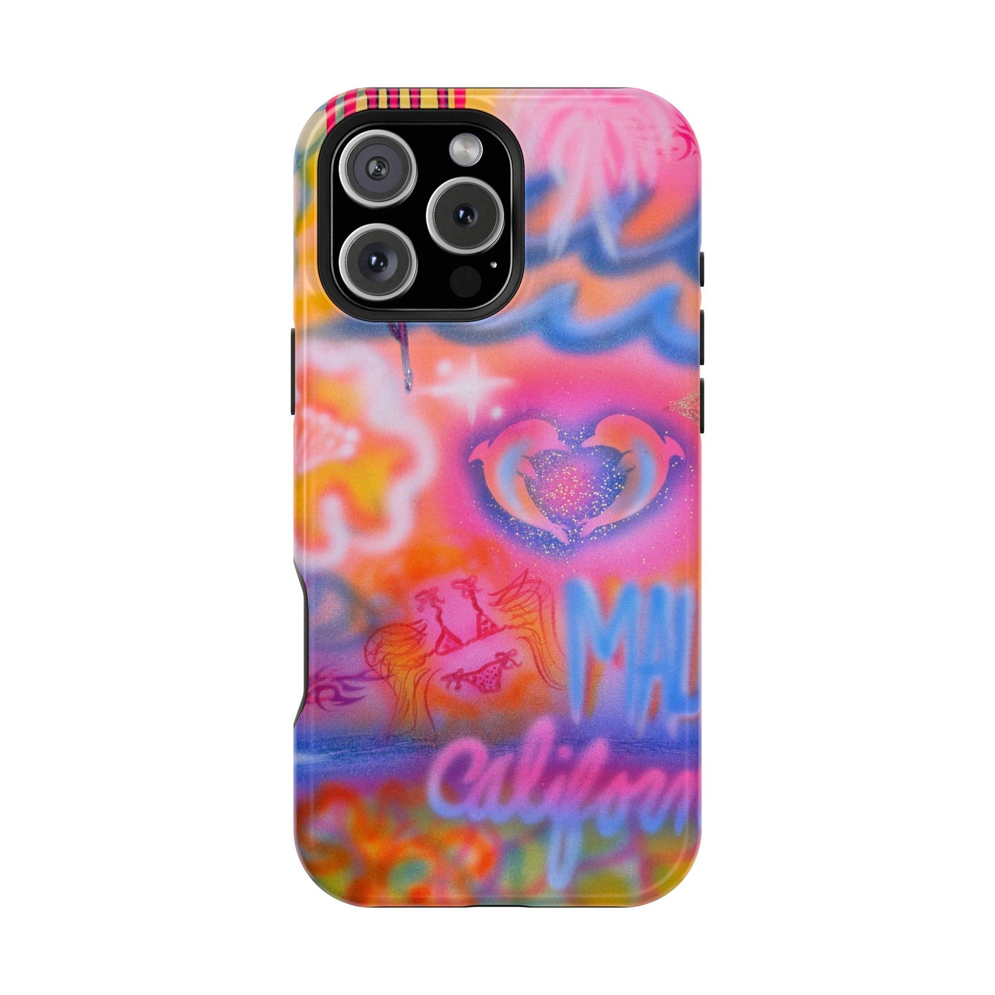 "mornings in malibu" MagSafe airbrush iPhone case