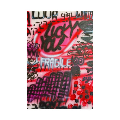 "lucky you!" airbrush rolled print