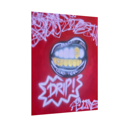 "tooth drip" airbrush rolled print