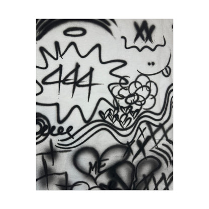 "444" airbrush rolled print
