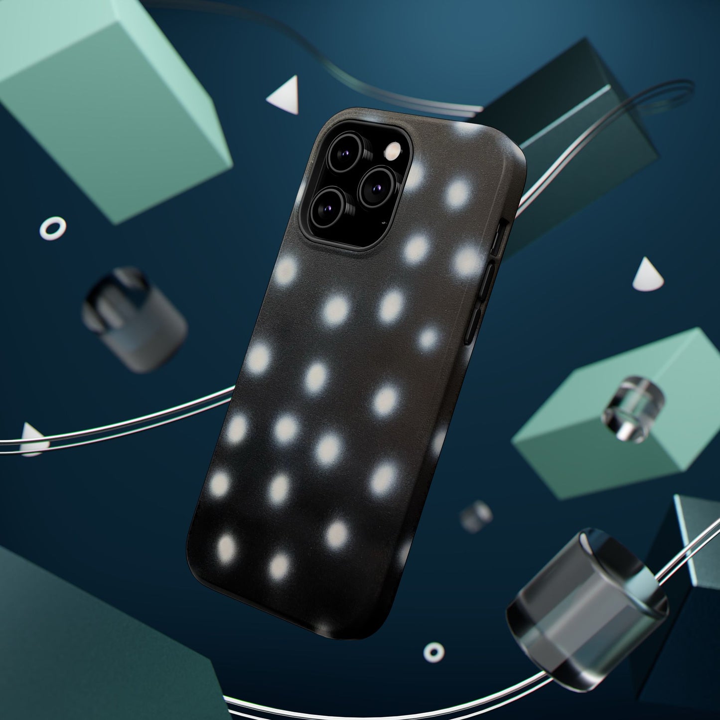 MagSafe "coconut noir polka dot" airbrush iPhone case