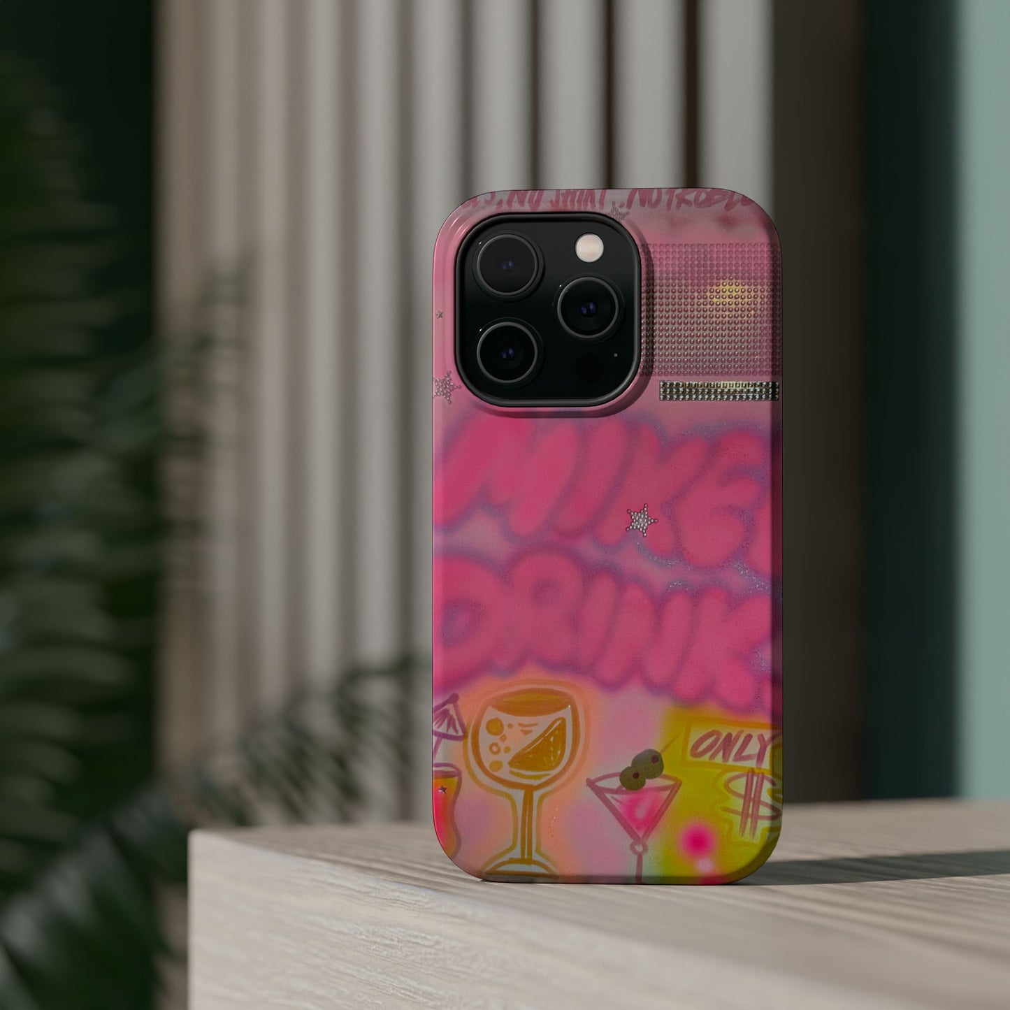 MagSafe "mixed drinks" airbrush iPhone case