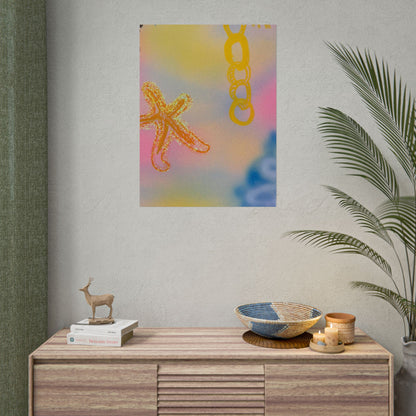 "sweet starfish" airbrush rolled print