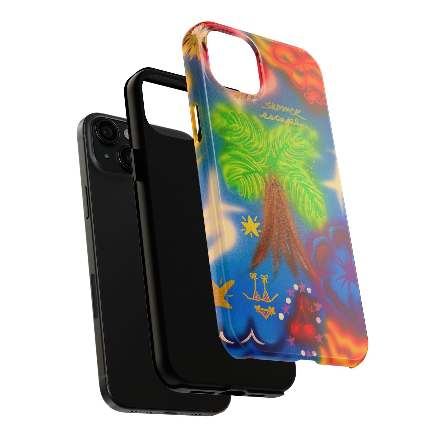 "neon blue palms" airbrush iPhone case