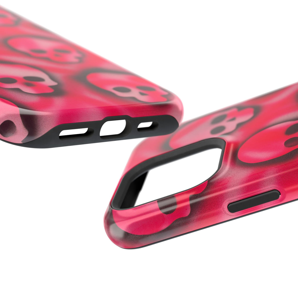 MagSafe "pink skully" airbrush iPhone case