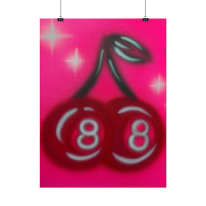 "cherry 8ball" airbrush rolled print