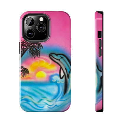 "dolphin love" airbrush iPhone case