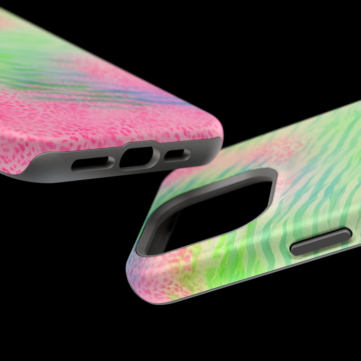 MagSafe "teal cheetah" airbrush iPhone case