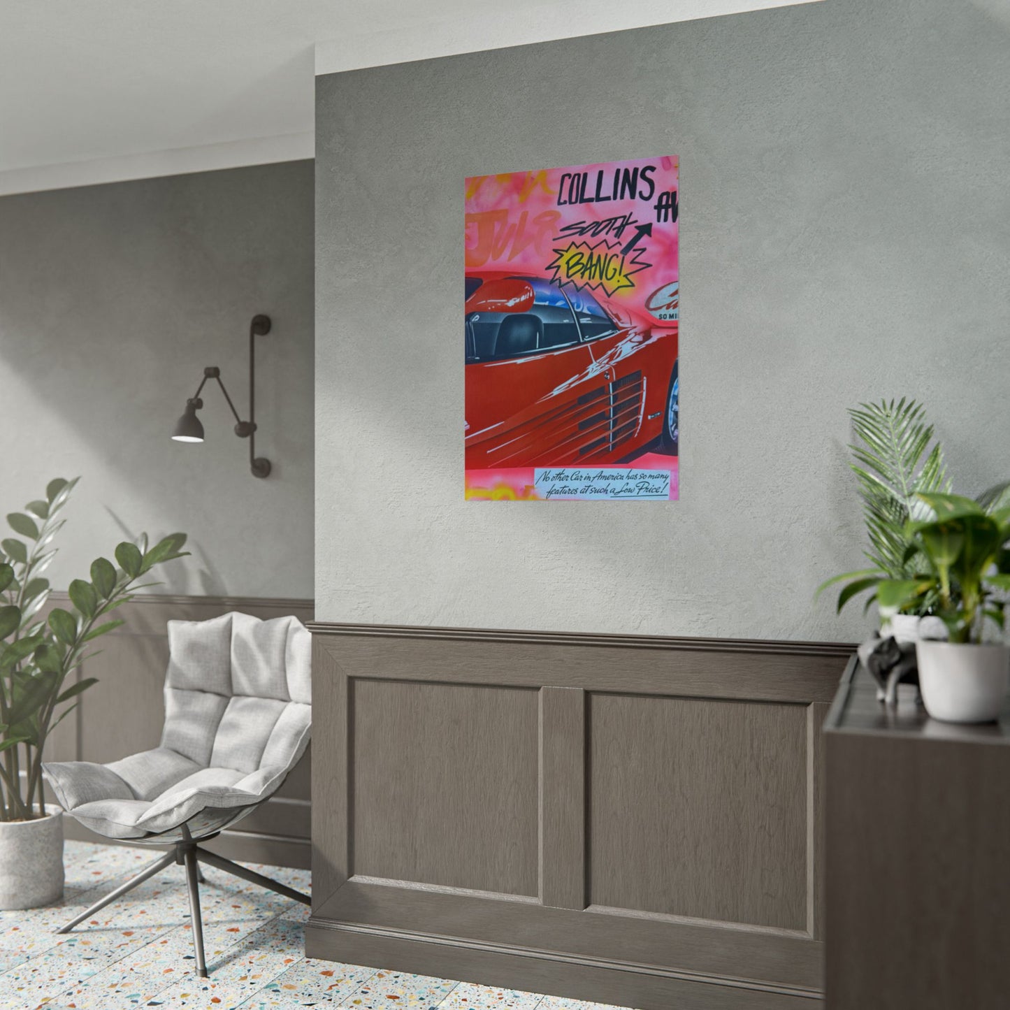 "miami momentos" airbrush rolled print