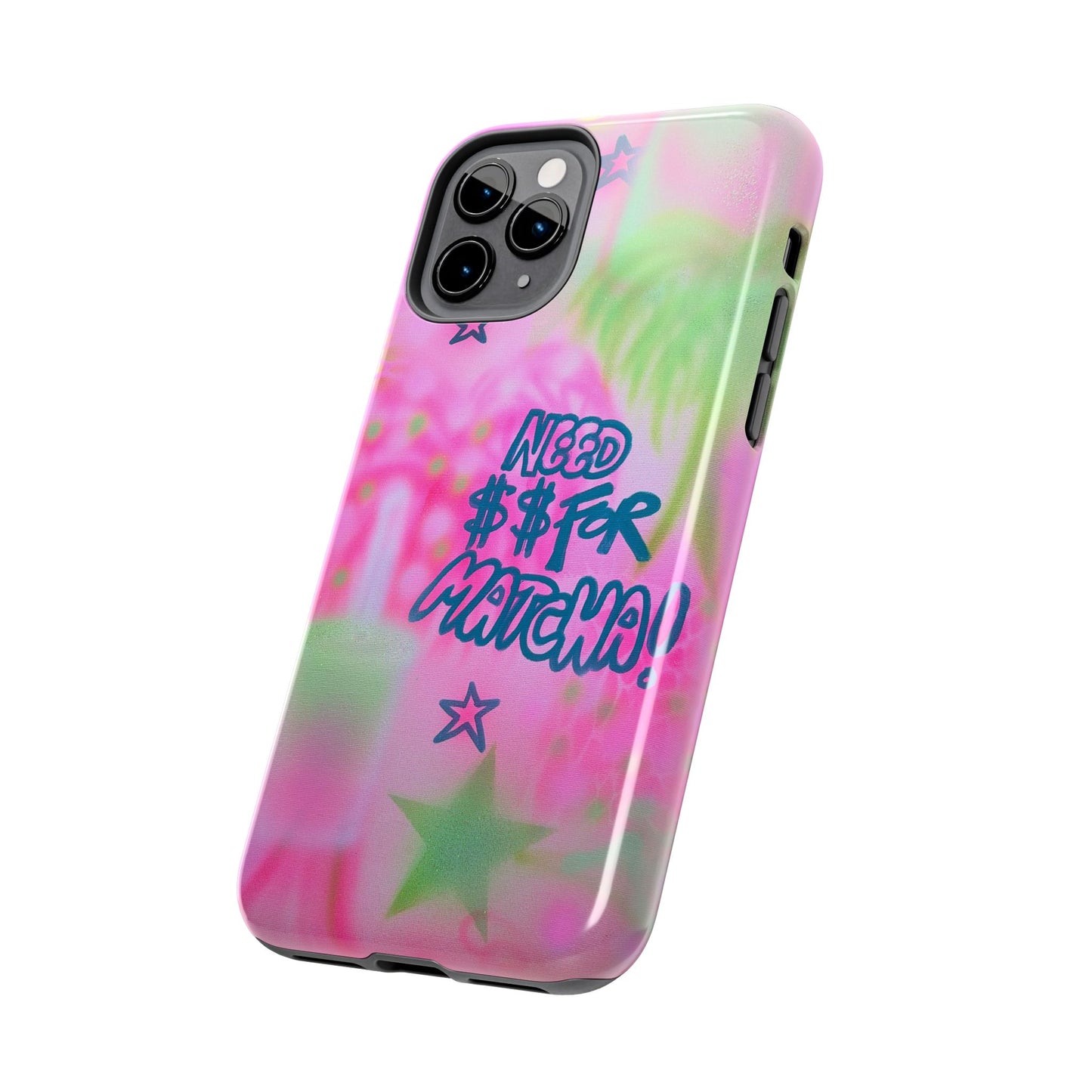 "need $$ for matcha" airbrush iPhone case