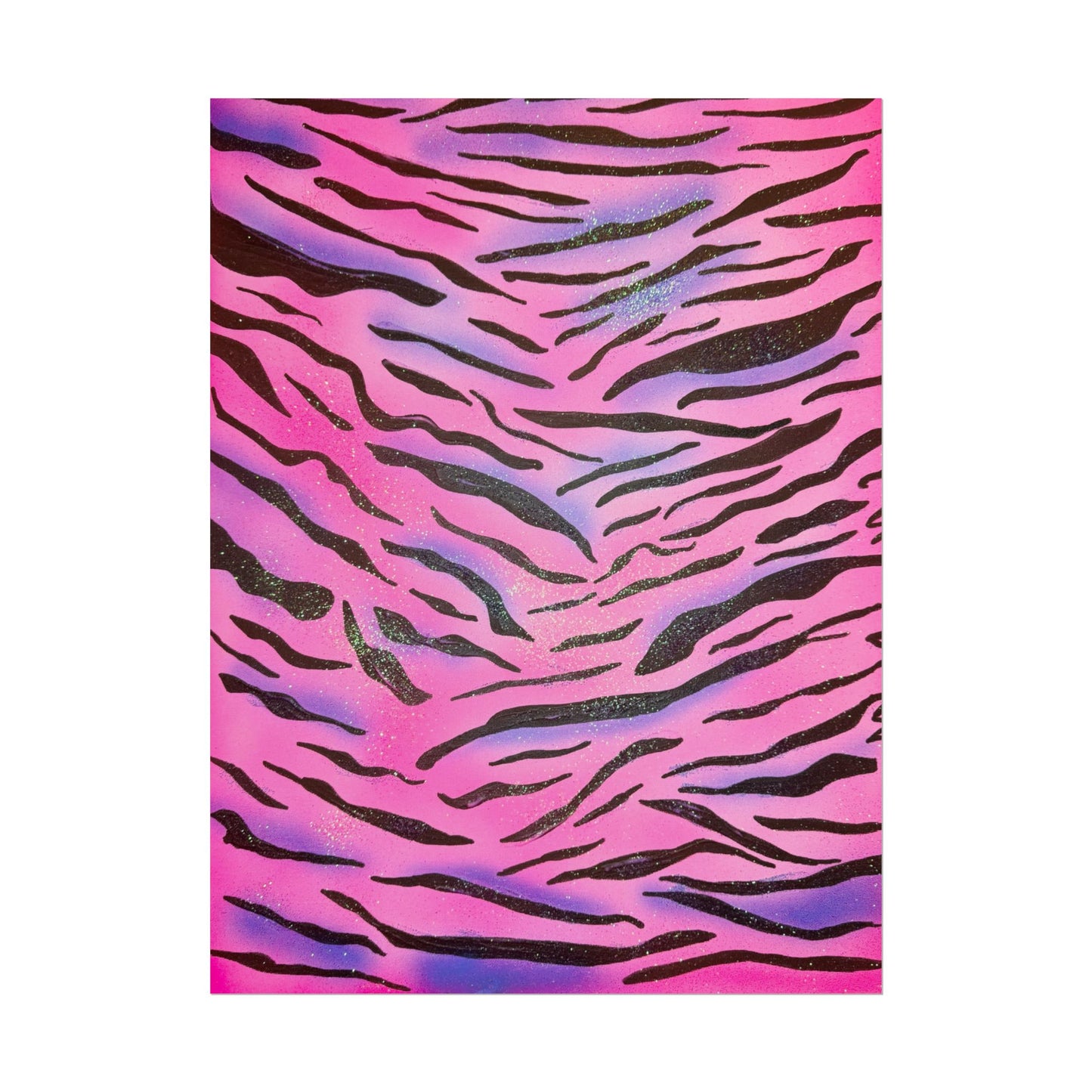 "glitter zebra" airbrush rolled print