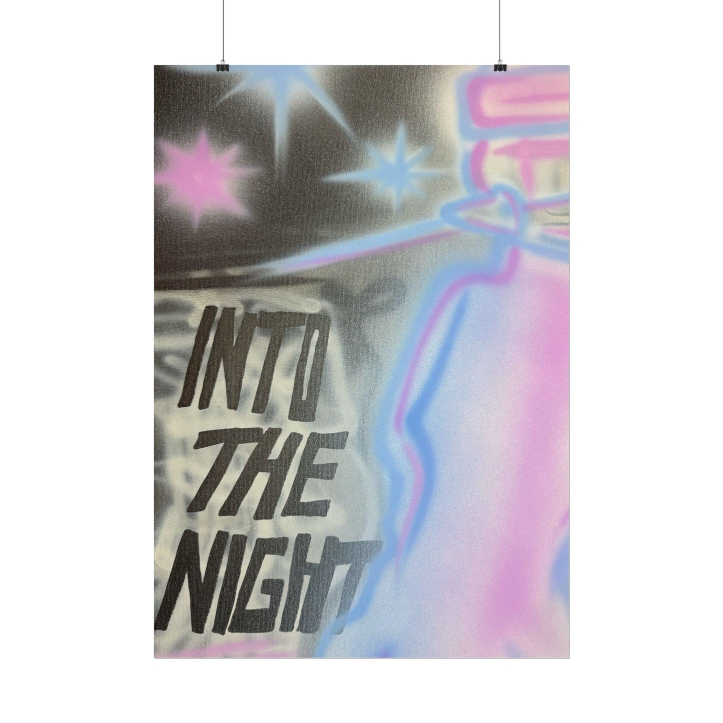 "into the night" pt. 2 airbrush rolled print