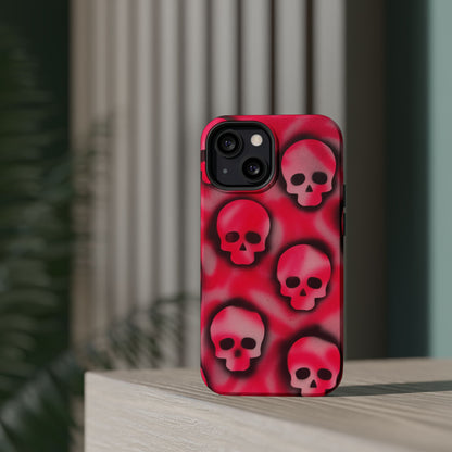 MagSafe "pink skully" airbrush iPhone case