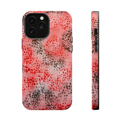 MagSafe "red cheetah" airbrush iPhone case