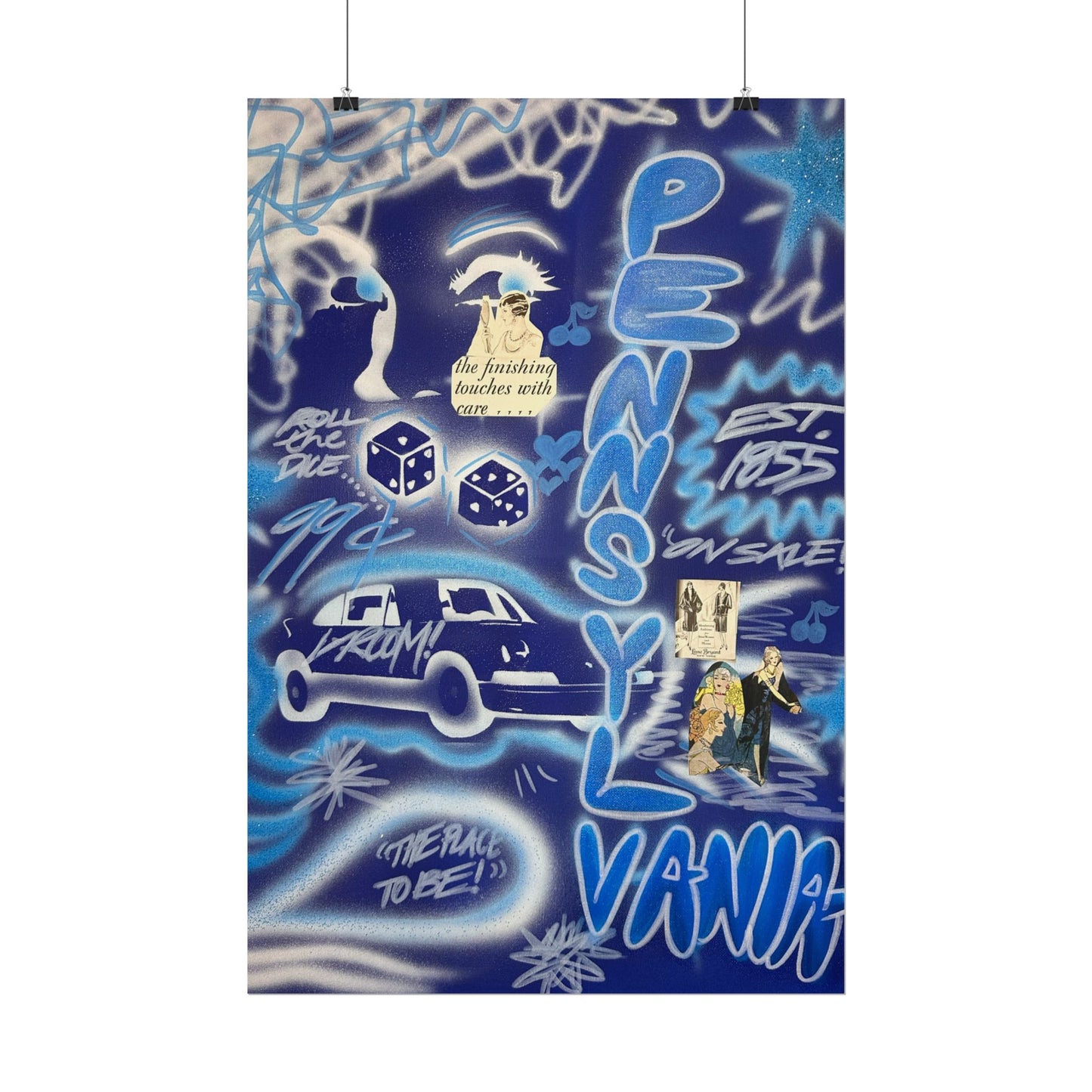 "state college, pa" airbrush rolled print