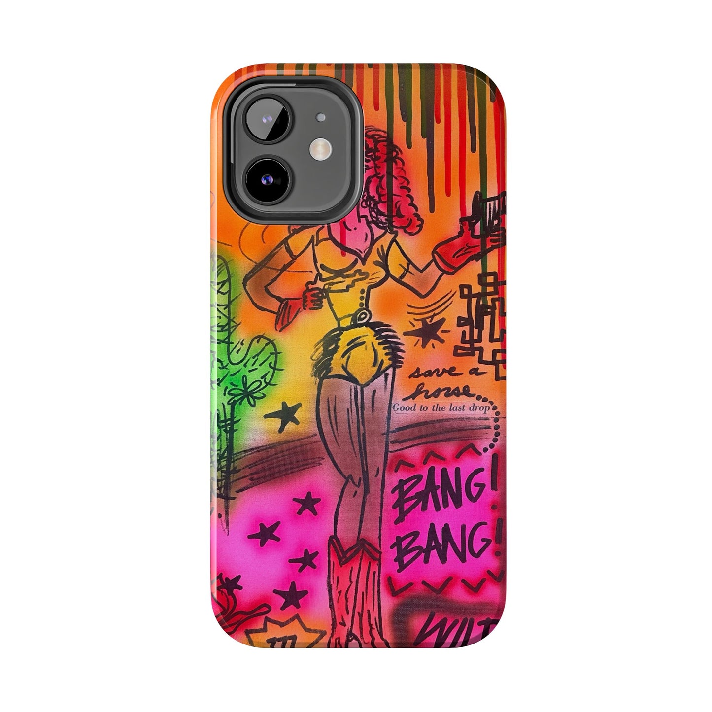 "wild, wild west" airbrush iPhone case