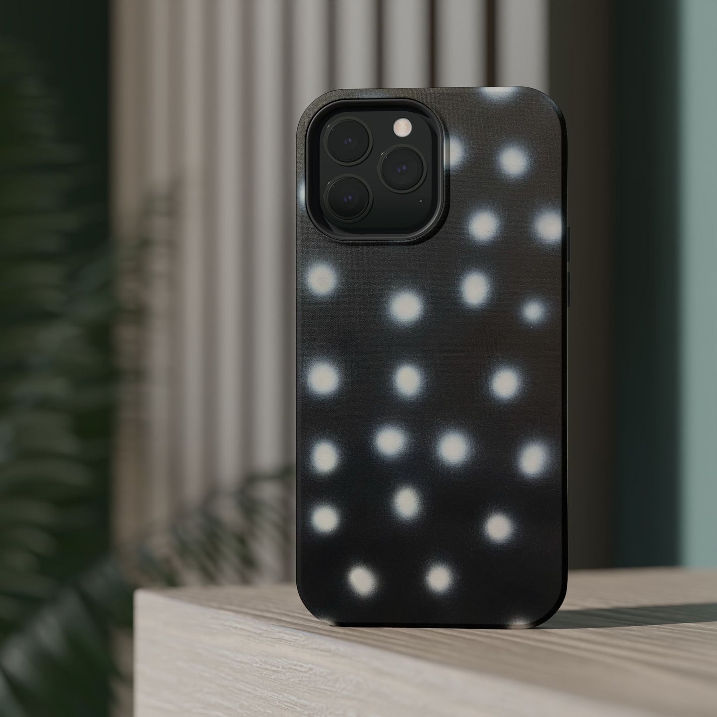MagSafe "coconut noir polka dot" airbrush iPhone case