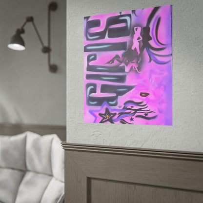 "neon nights" airbrush rolled print