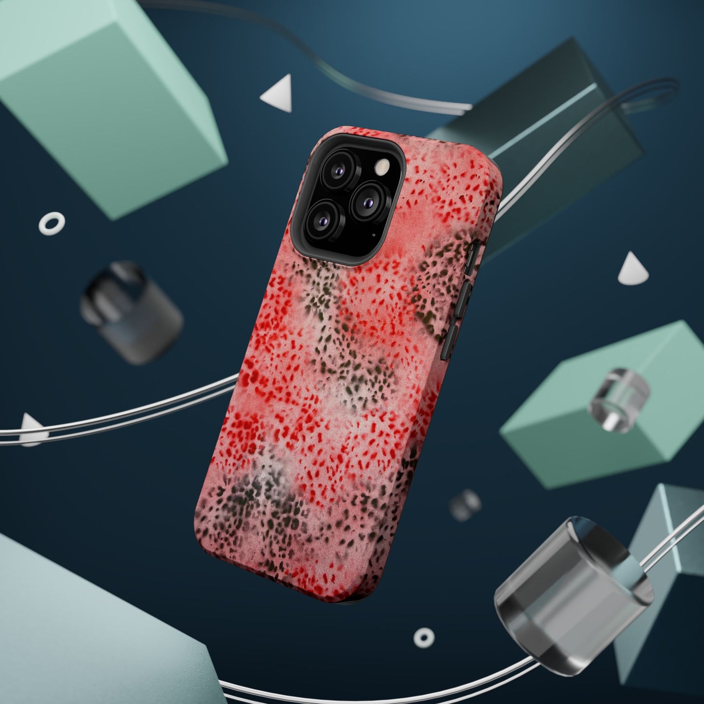 MagSafe "red cheetah" airbrush iPhone case