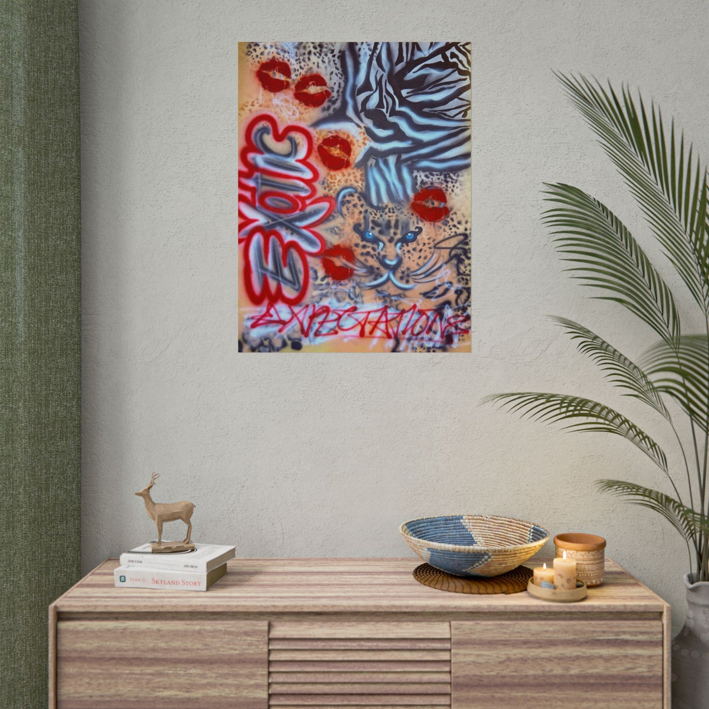"exotic expectations" airbrush rolled print