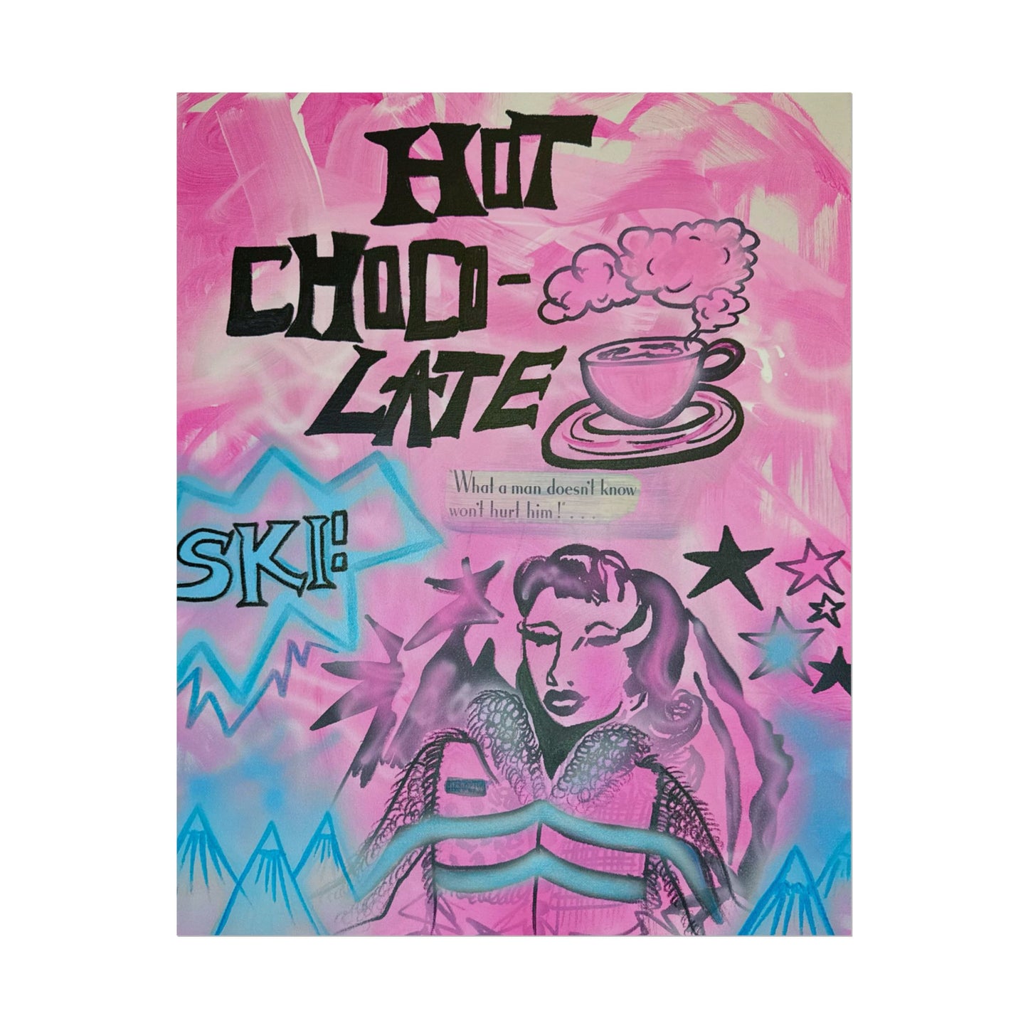 "avant le ski" airbrush rolled print