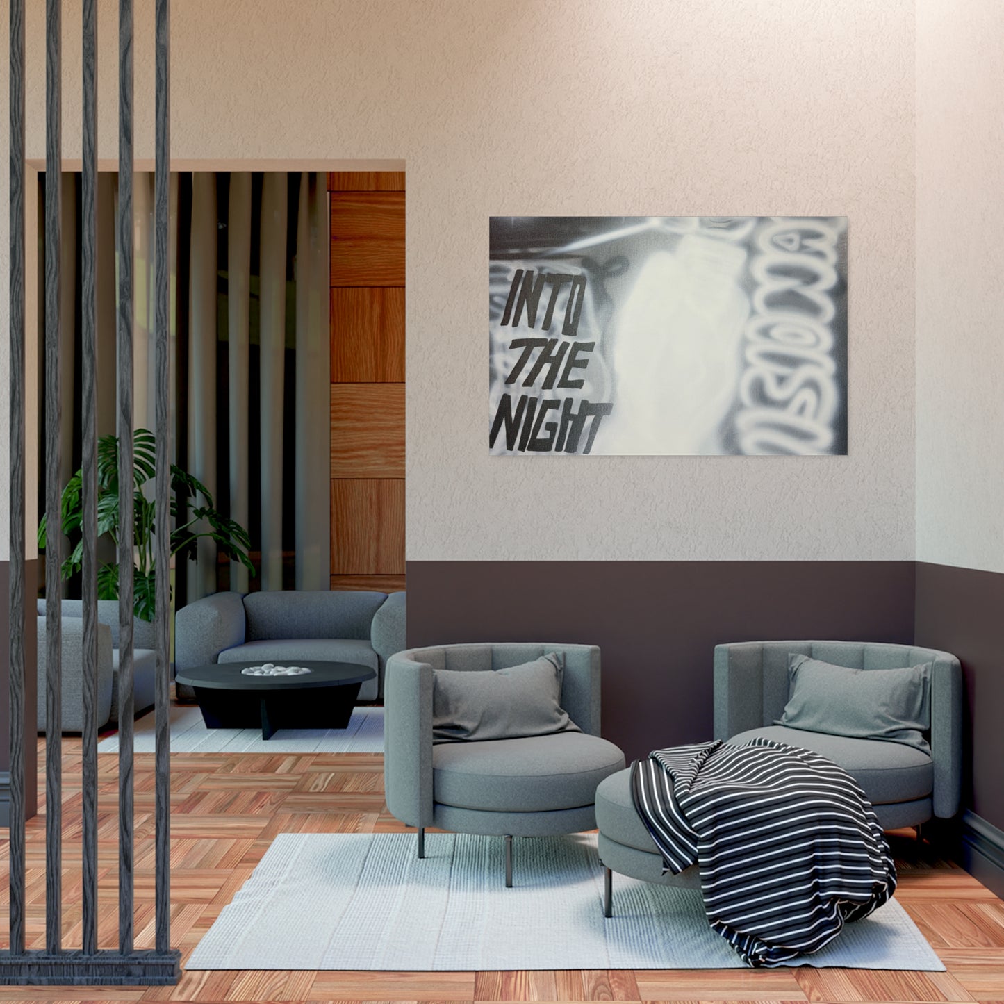"into the night" horizontal print