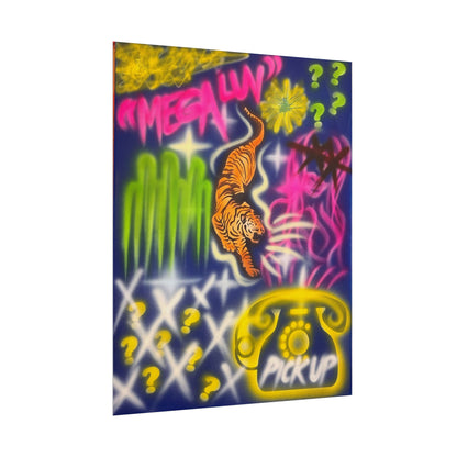 "mega luv" airbrush rolled print
