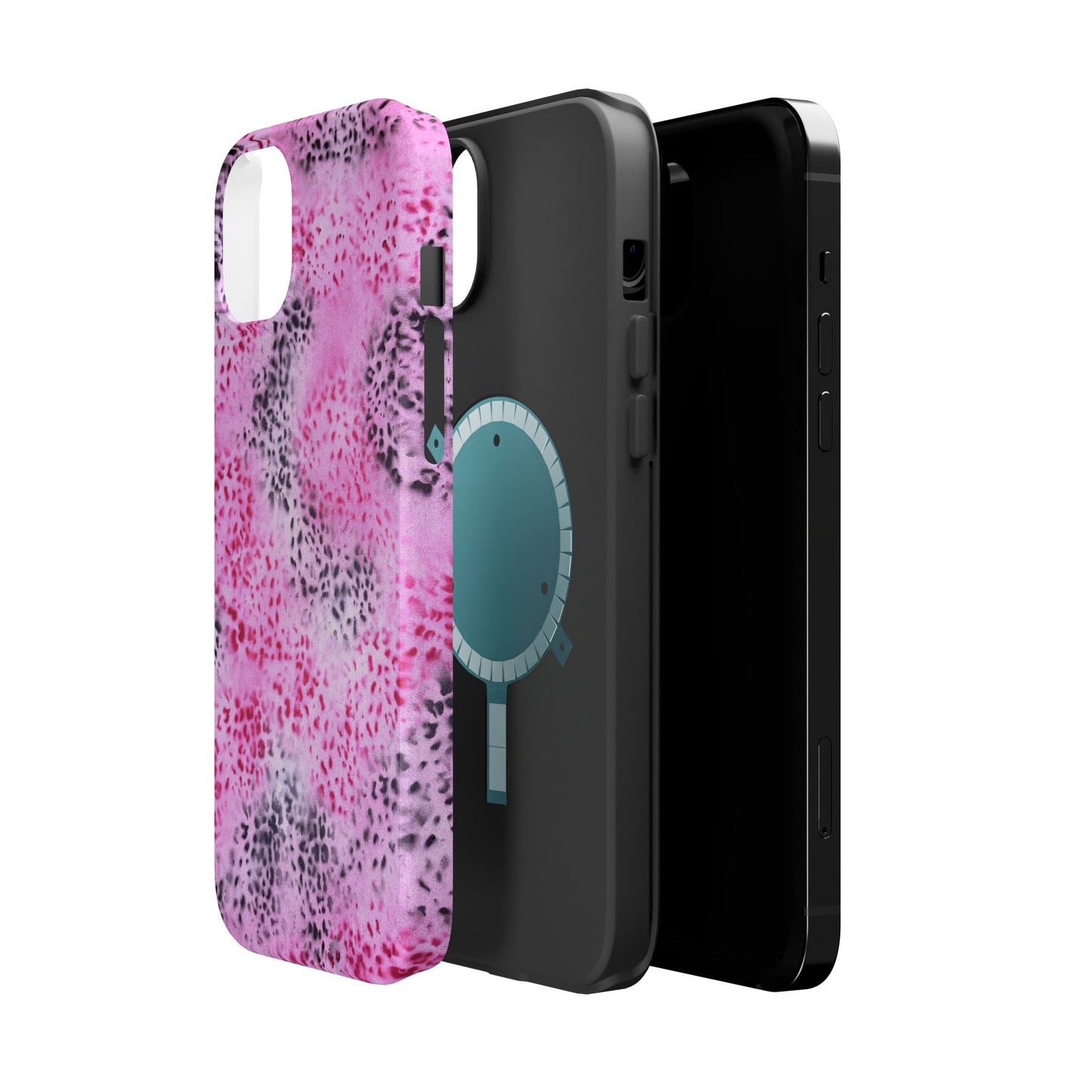 MagSafe "pink cheetah" airbrush iPhone case