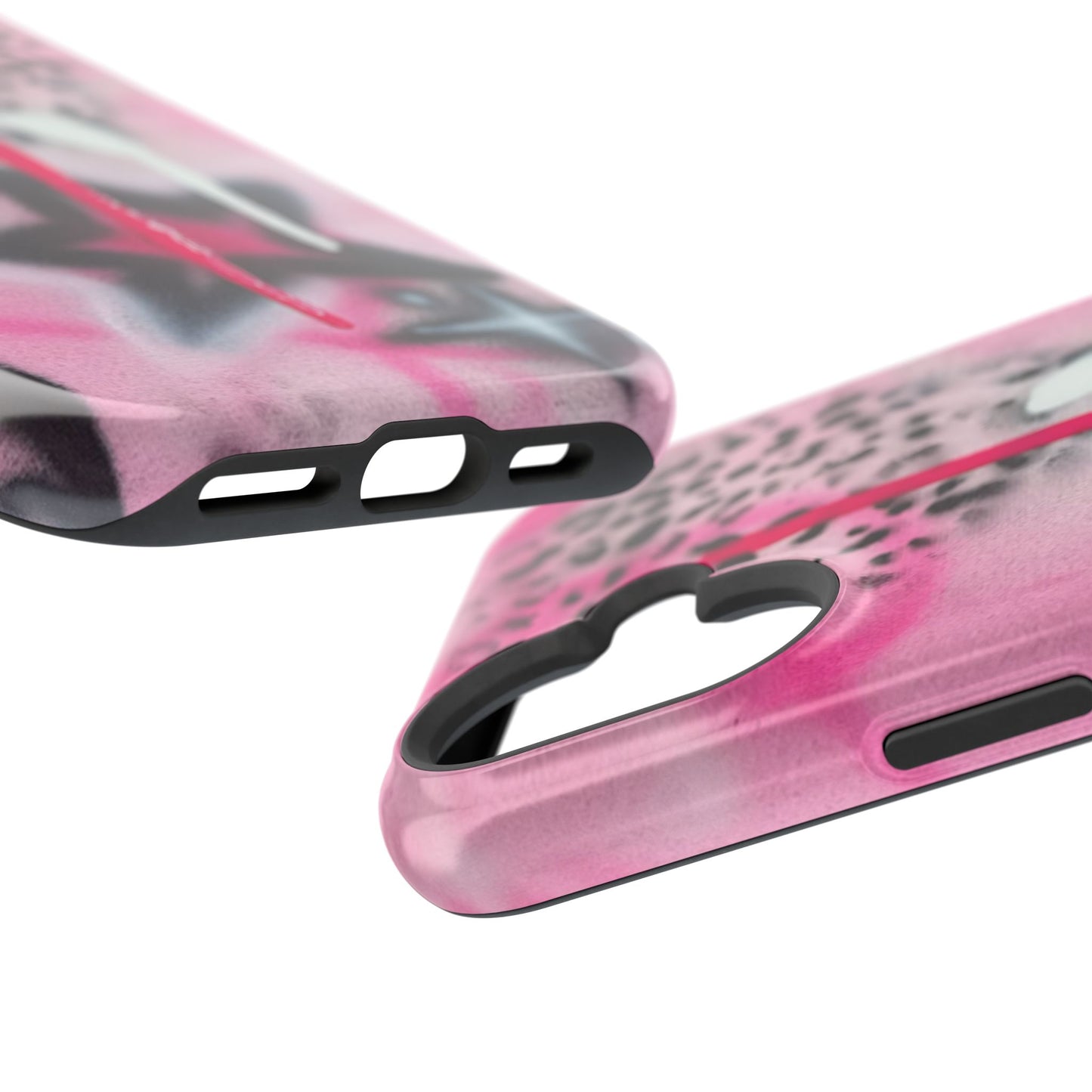 MagSafe "pink cheetah" airbrush iPhone case