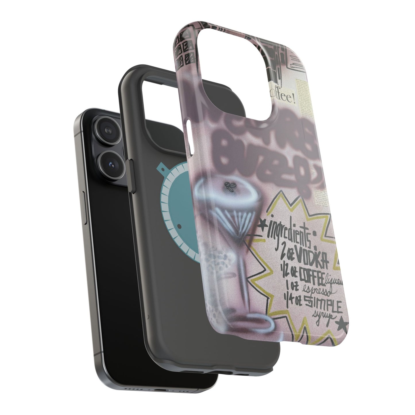 MagSafe "espresso martini" airbrush iPhone case